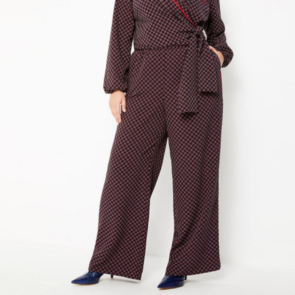 Eloquii Pajama Pants Women Printed Wide Le…